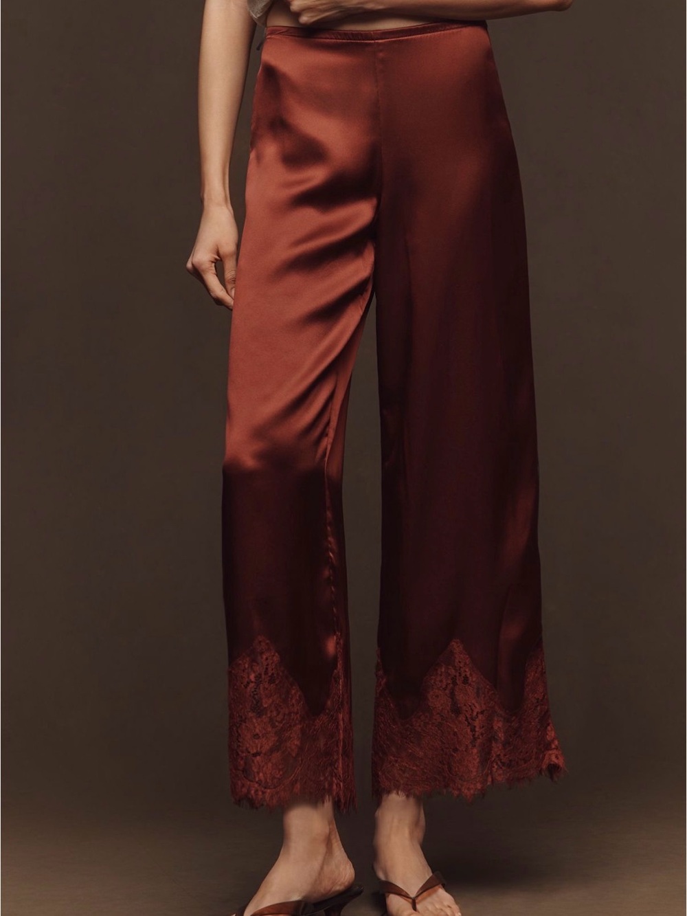 Reformation “Carolina” Silk Lace Trim Pants Romance Sz XL NWT